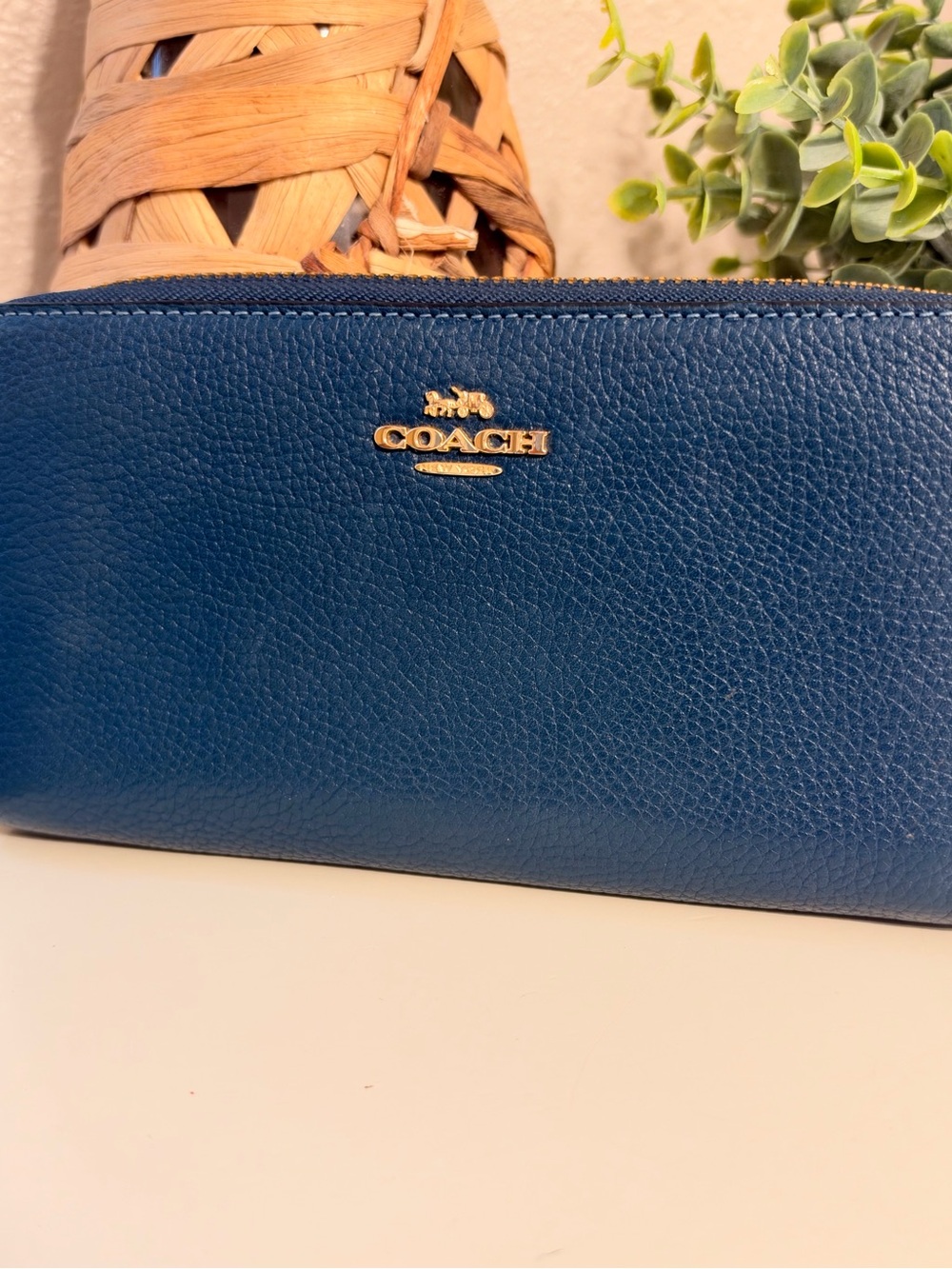 Coach Midnight Blue Full Zip Wallet